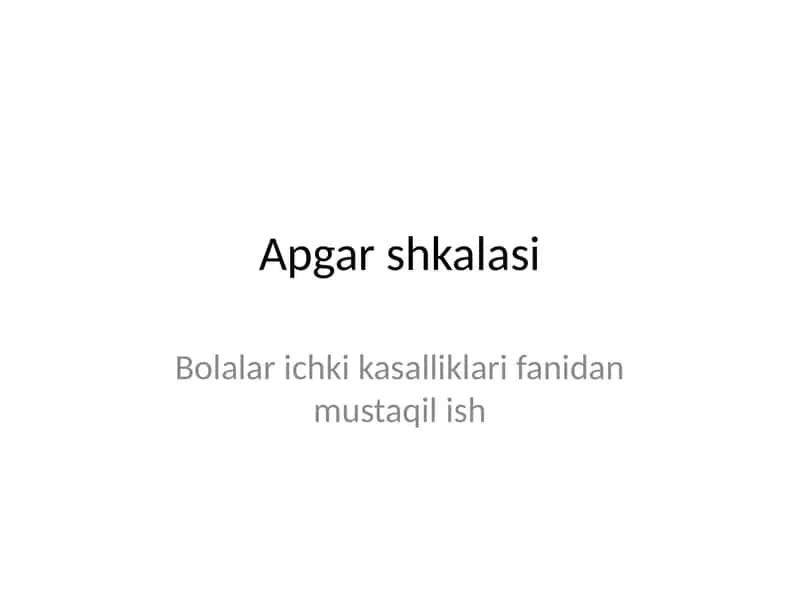 Apgar shkalasi
