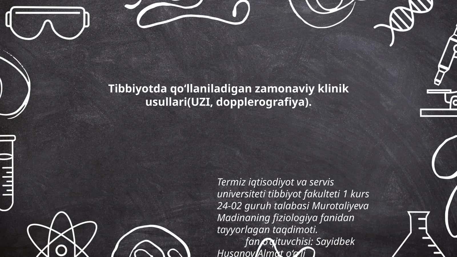 Murotaliyeva Madinaning fiziologiya fanidan tayyorlagan taqdimoti