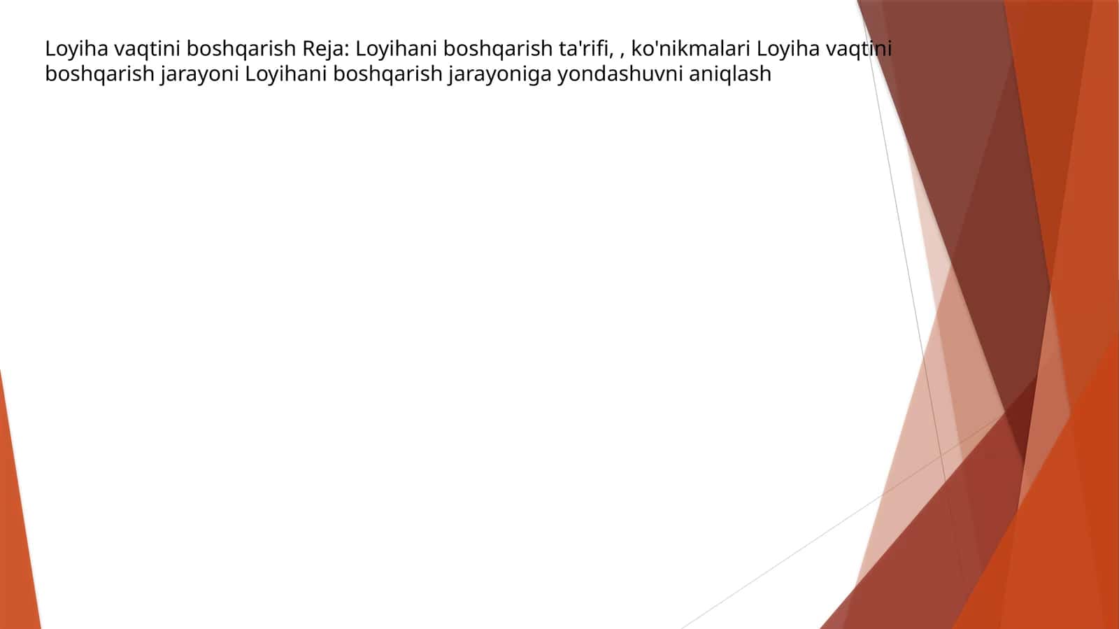 Loyiha vaqtini boshqarish