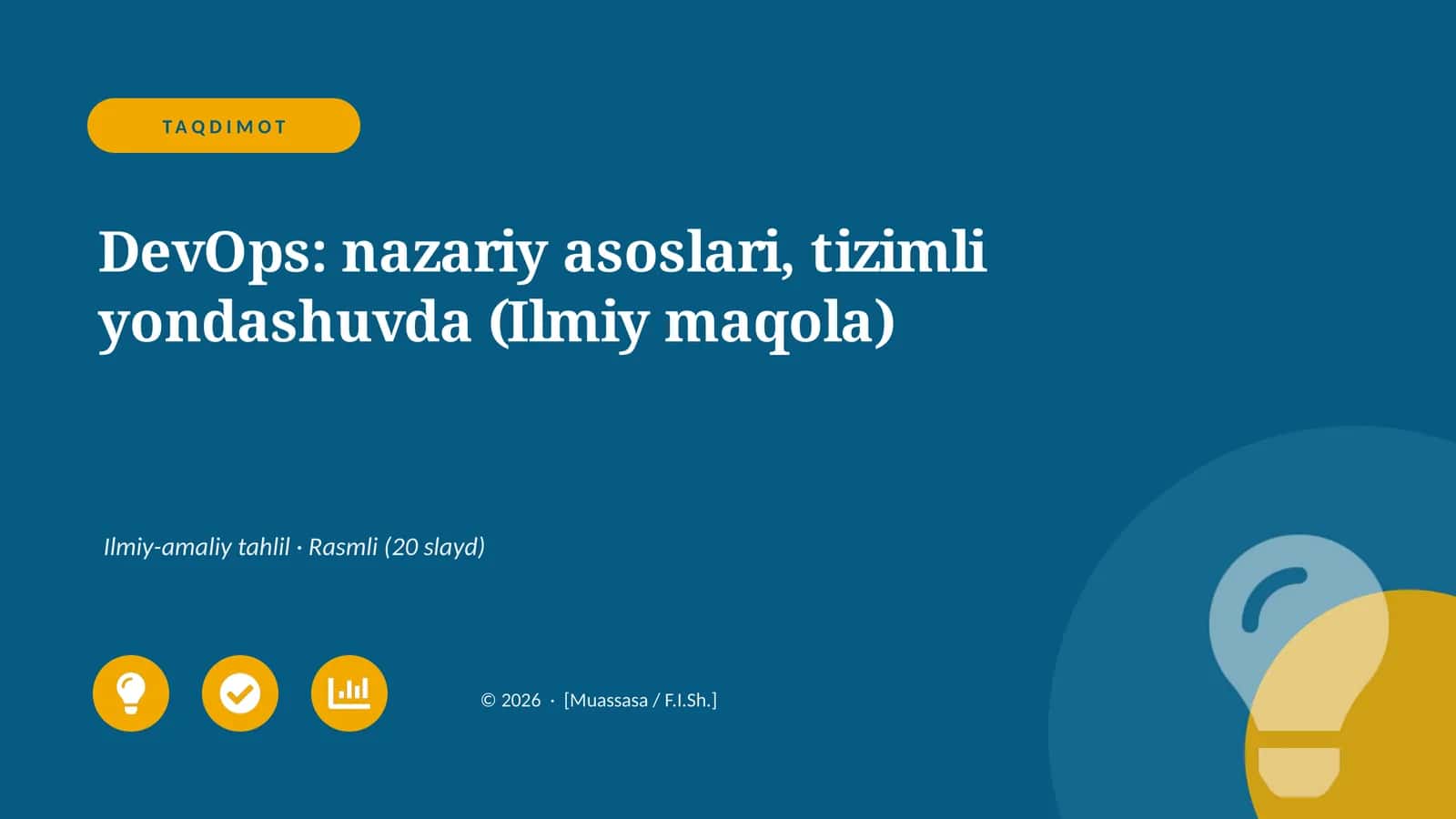DevOps: nazariy asoslari, tizimli yondashuvda