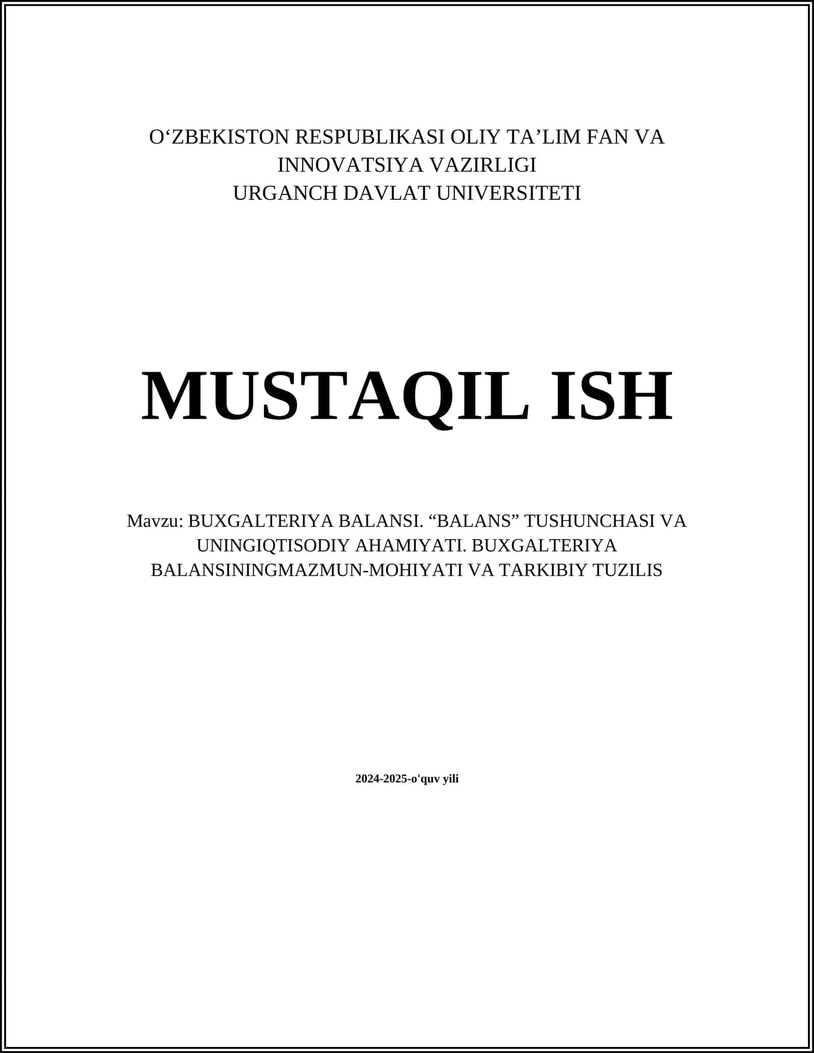 Buxgalteriya balansi