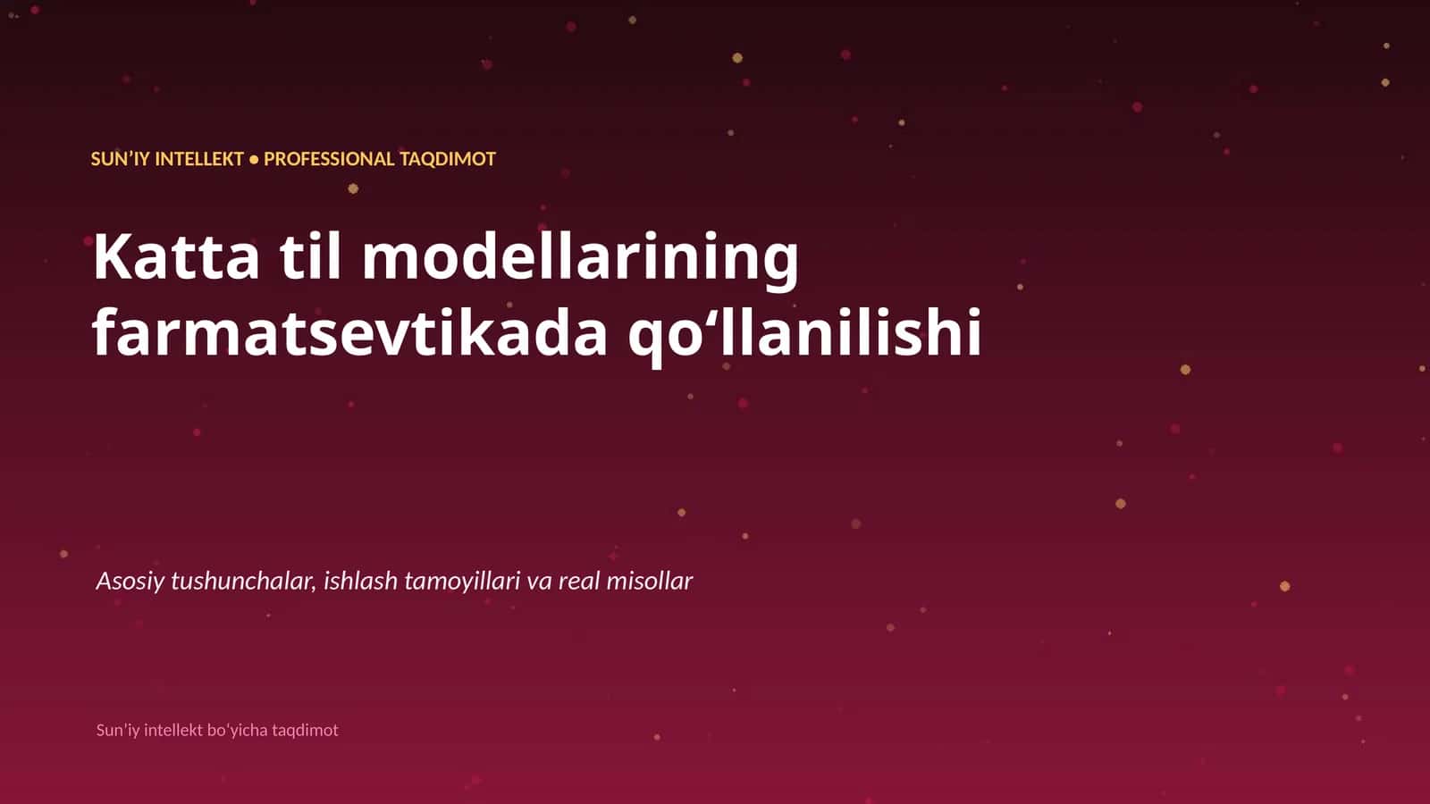 Katta til modellarining farmatsevtikada qoʻllanilishi