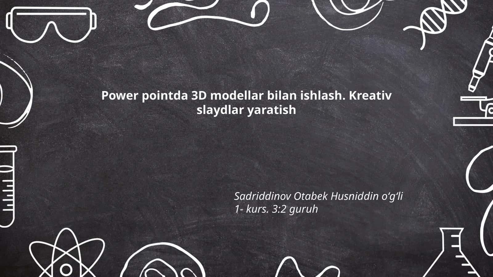 3D modellar asoslari