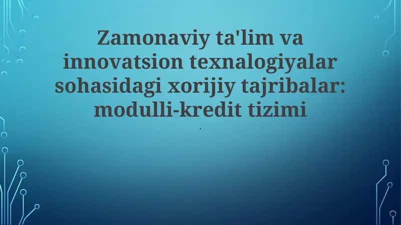 Modul Ta'lim Ramkalari