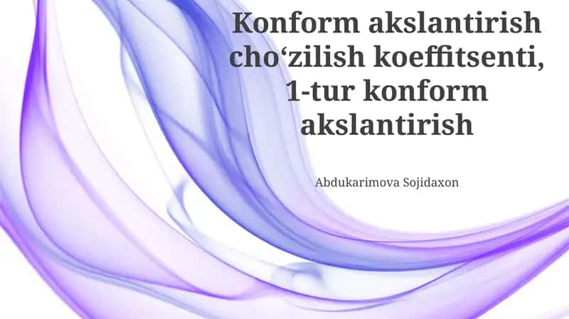 1-Tipdagi Konform Xaritalash