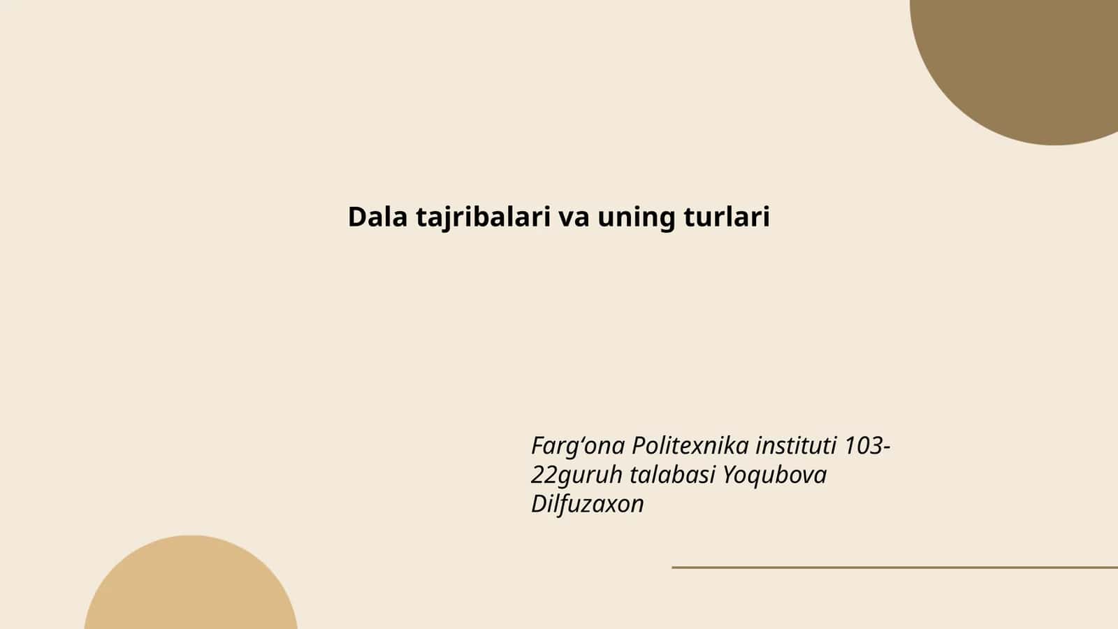 Tajriba tushunchasi