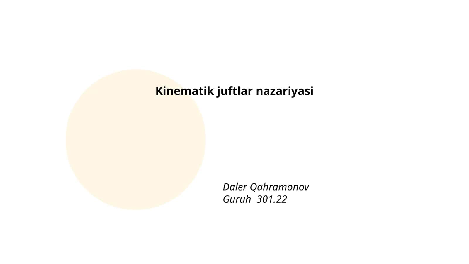 Kinematik juftlar nazariyasi