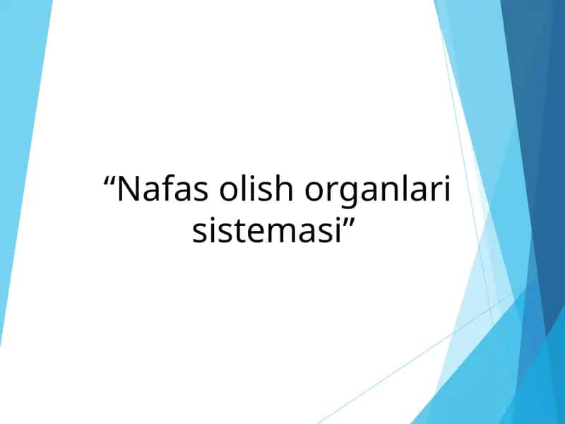 Nafas olish organlari sistemasi