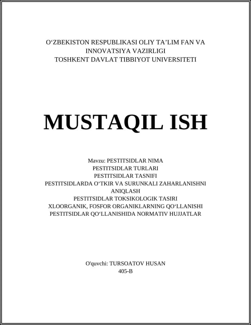 Pestitsidlar Nima
