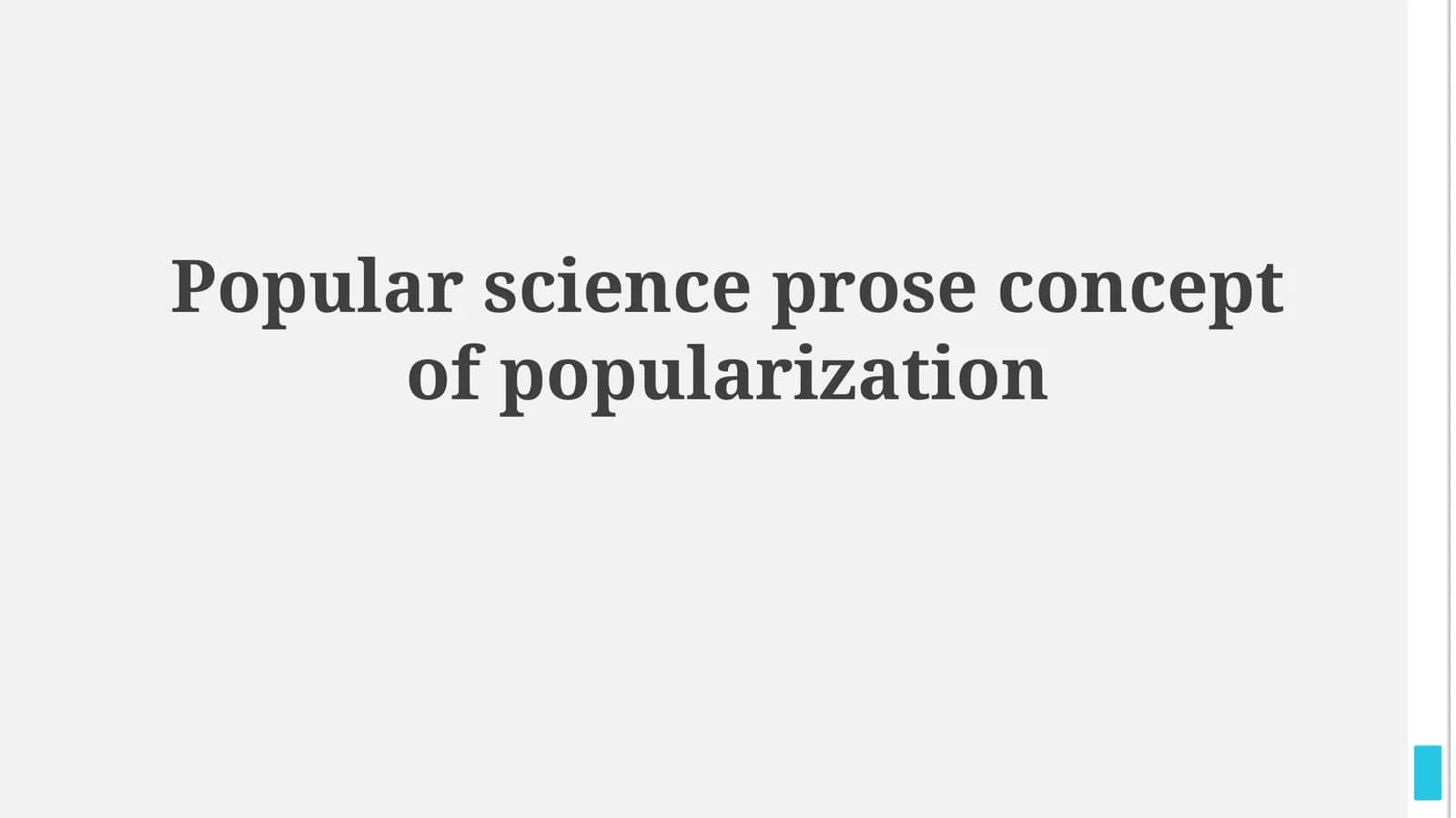 Popular science prose concept of popularization