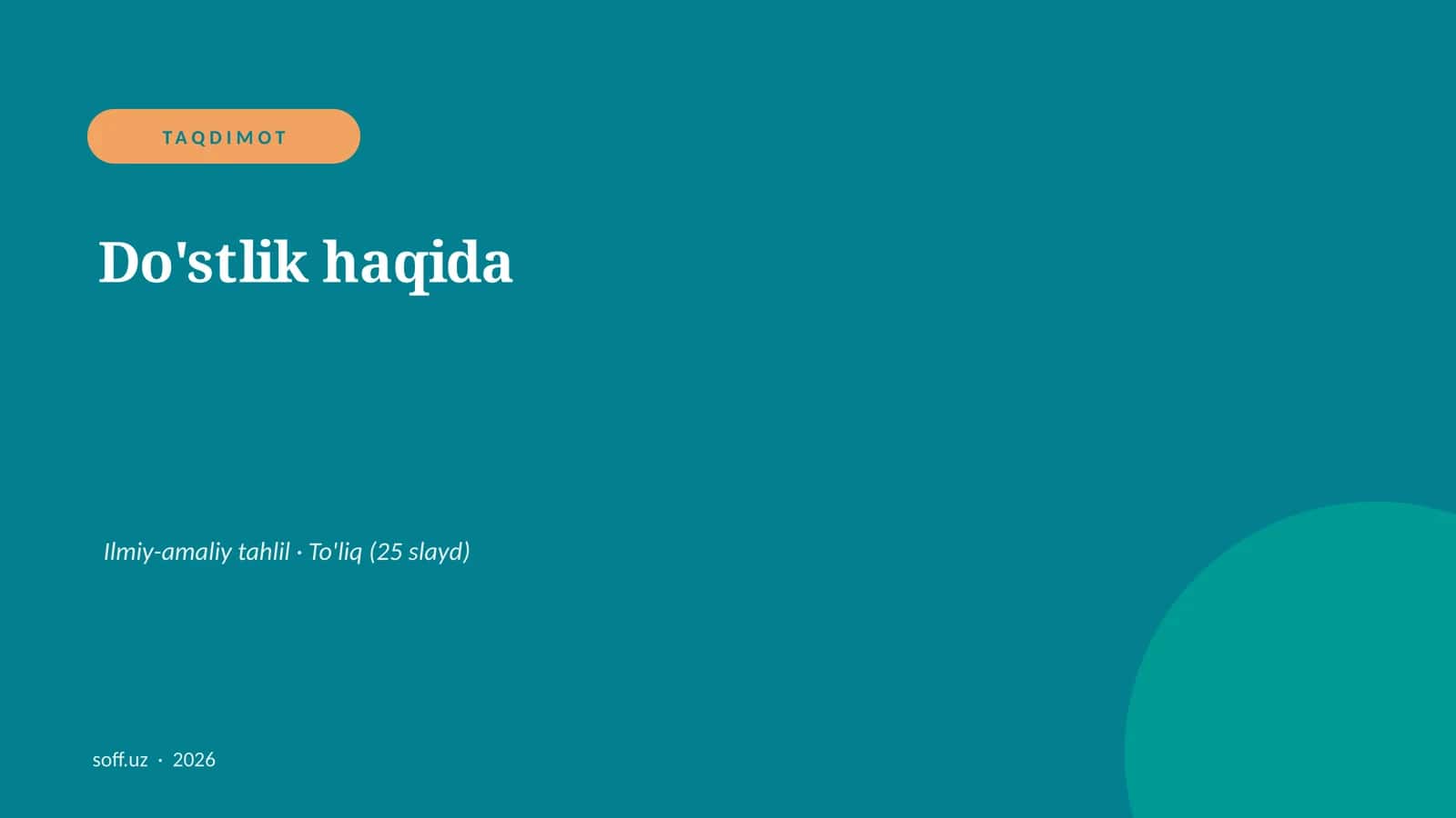 Do'stlik haqida