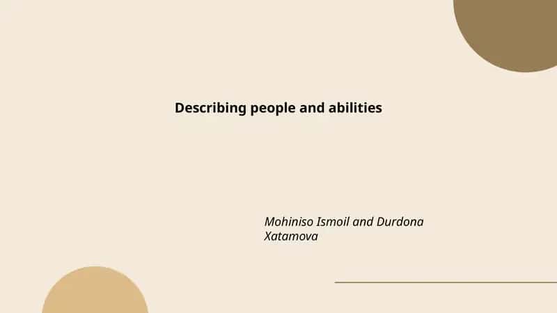 Describing people and abilities