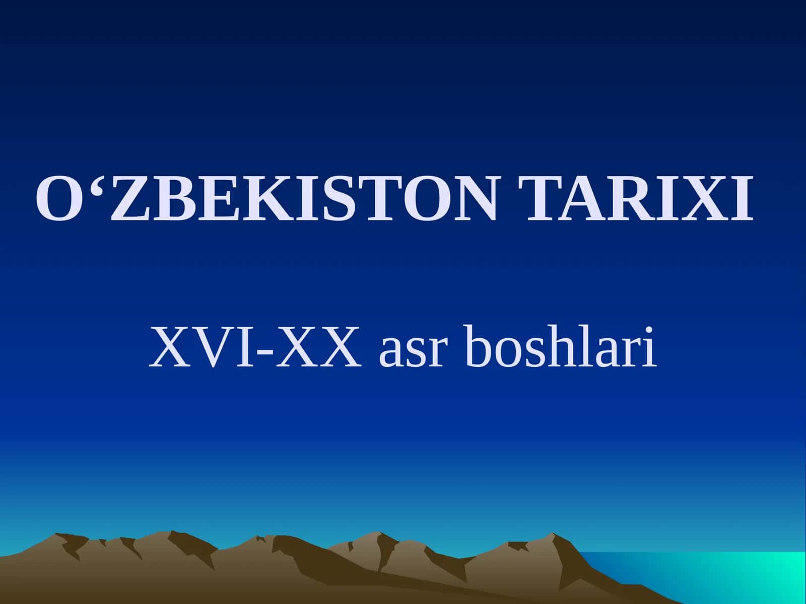 MOVAROUNNAHR SHAYBONIYLAR HUKMRONLIGI DAVRIDA