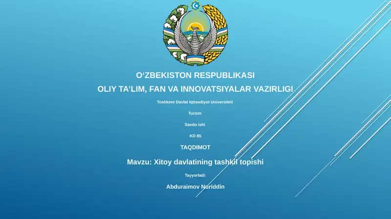 Xitoy davlatining tashkil topishi