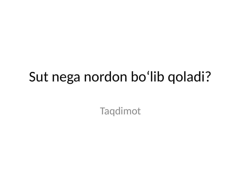 Sut nordonlash