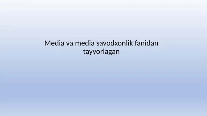 Media Savodxonlik