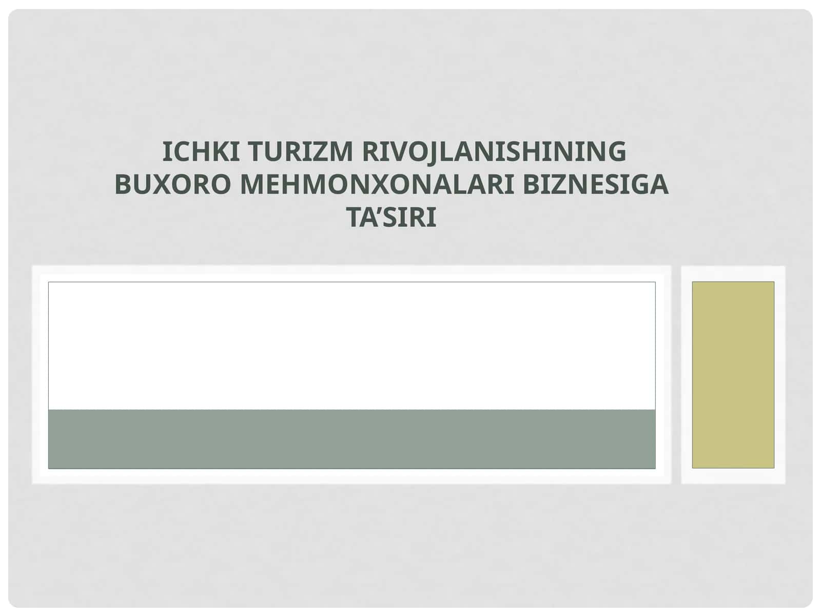 Ichki turizm rivojlanishining Buxoro mehmonxonalari biznesiga ta’siri