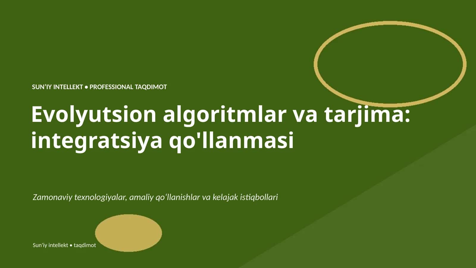Evolyutsion algoritmlar va tarjima: integratsiya qo'llanmasi