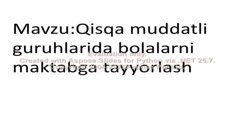 Bolalarni maktabga tayyorlash