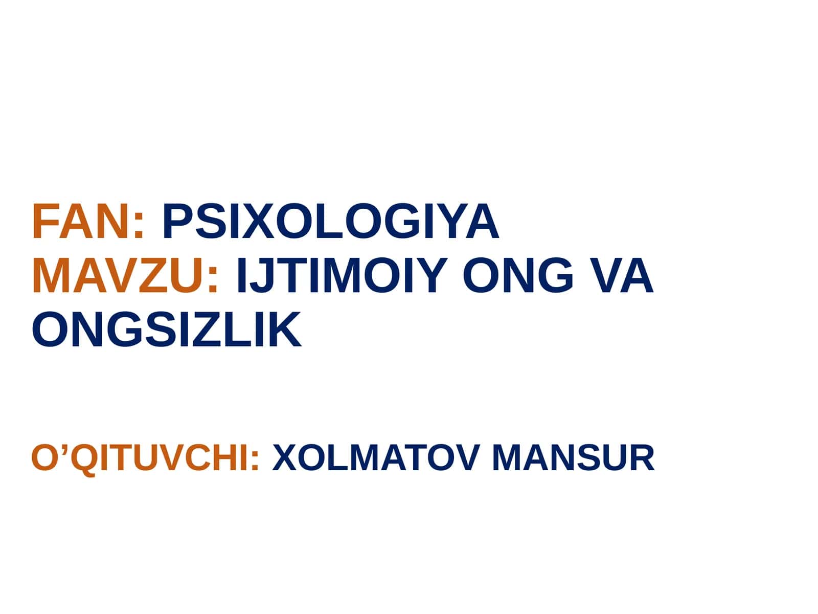 IJTIMOIY ONG VA ONGSIZLIK