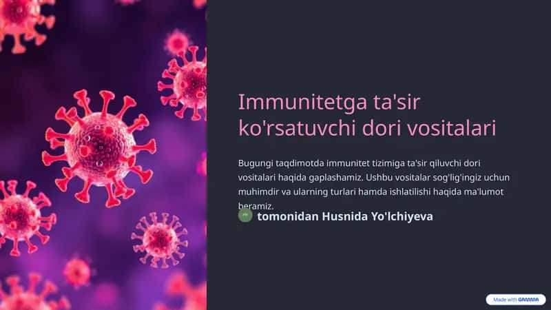 Immunitetga ta'sir ko'rsatuvchi dori vositalari