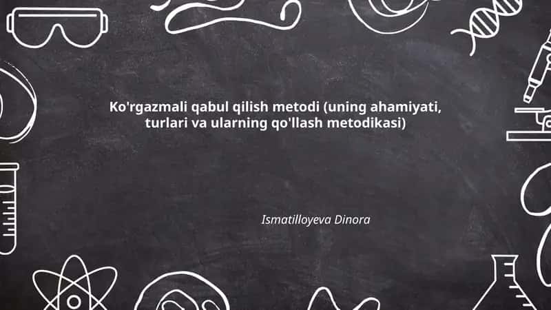 Ko'rgazmali qabul qilish metodi (uning ahamiyati, turlari va ularning qo'llash metodikasi)