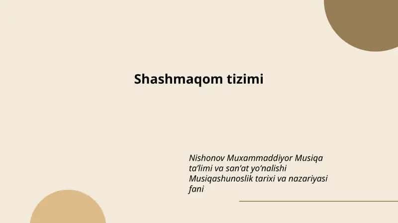 Shashmaqom tizimi