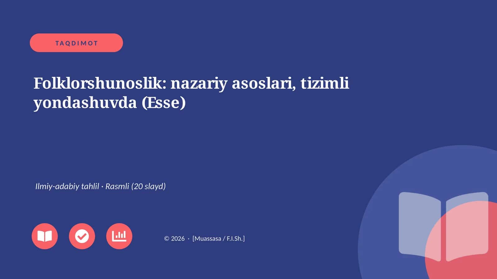 Folklorshunoslik: nazariy asoslari, tizimli yondashuvda (Esse)