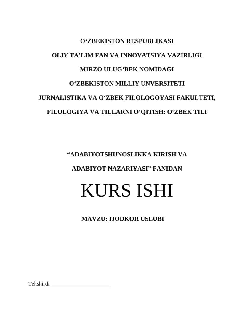 IJODKOR USLUBI
