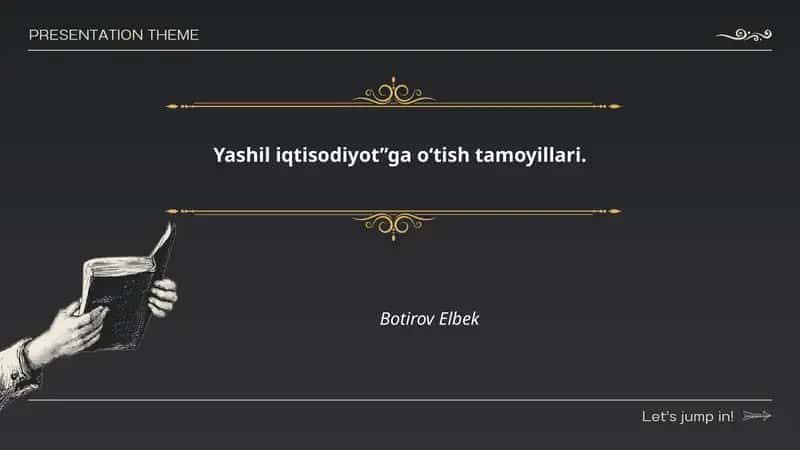 Yashil iqtisodiyotga o‘tish tamoyillari