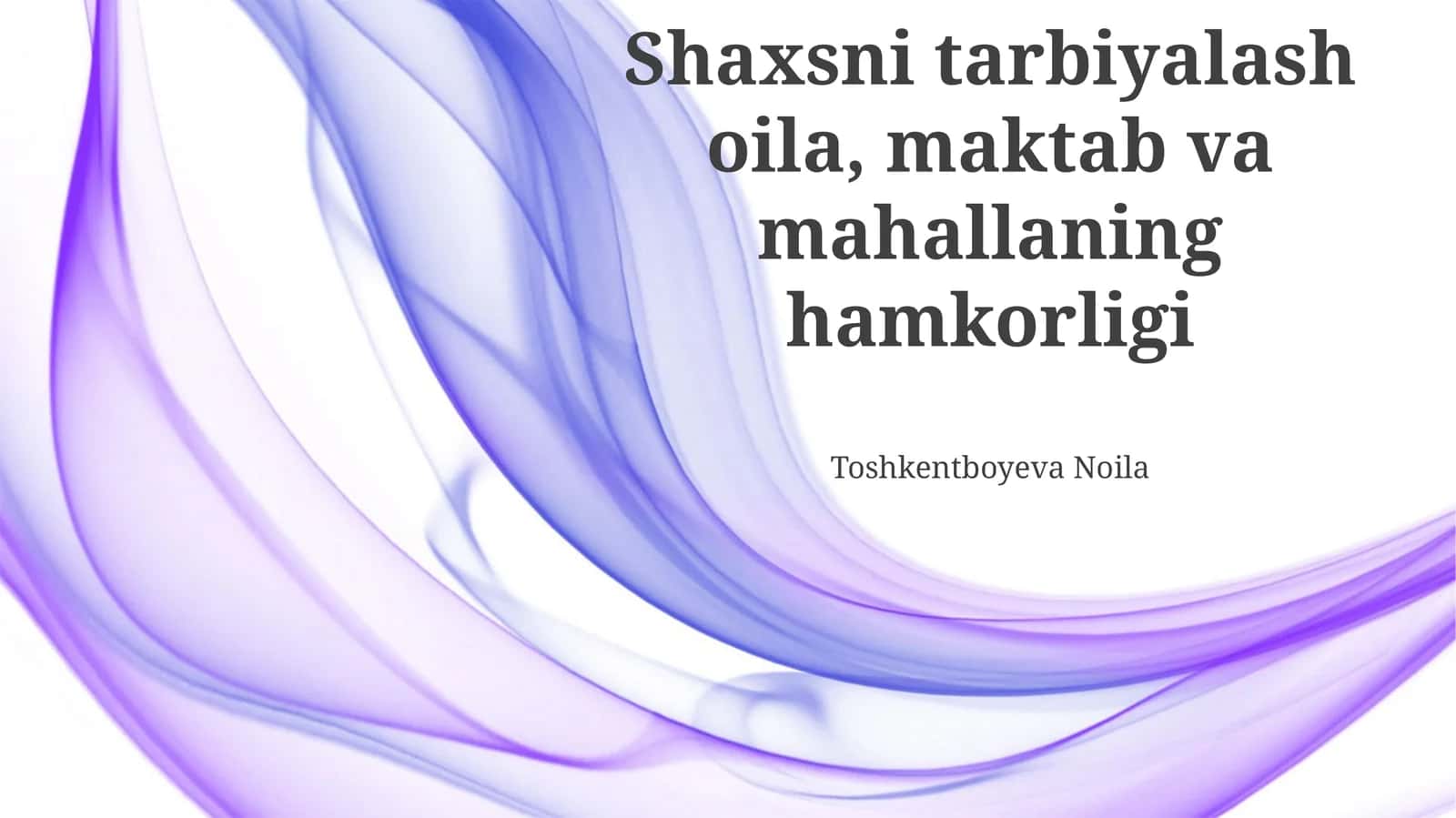Sog'lom turmush tarzini shakllantirish