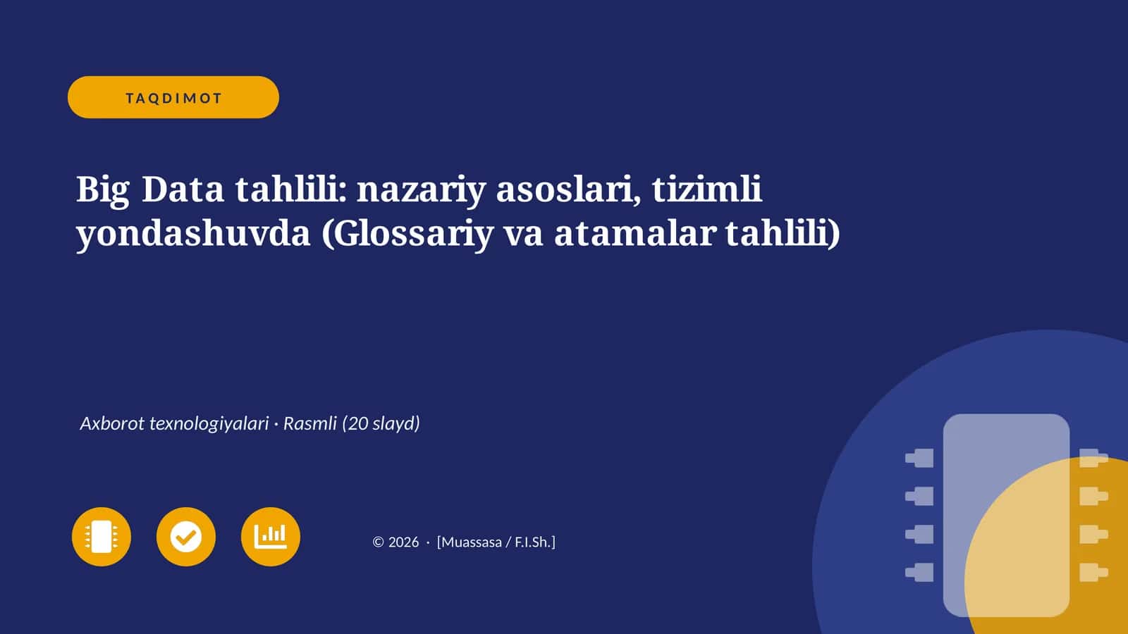 Big Data tahlili: nazariy asoslari, tizimli yondashuvda (Glossariy va atamalar tahlili)