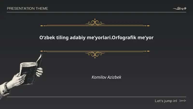 Oʻzbek tiling adabiy meʼyorlari.Orfografik meʼyor