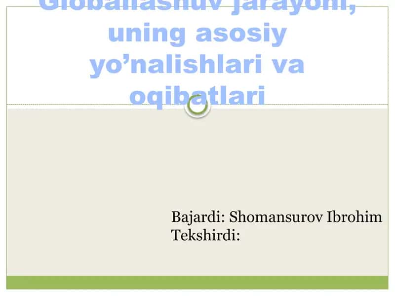 Globallashuvi