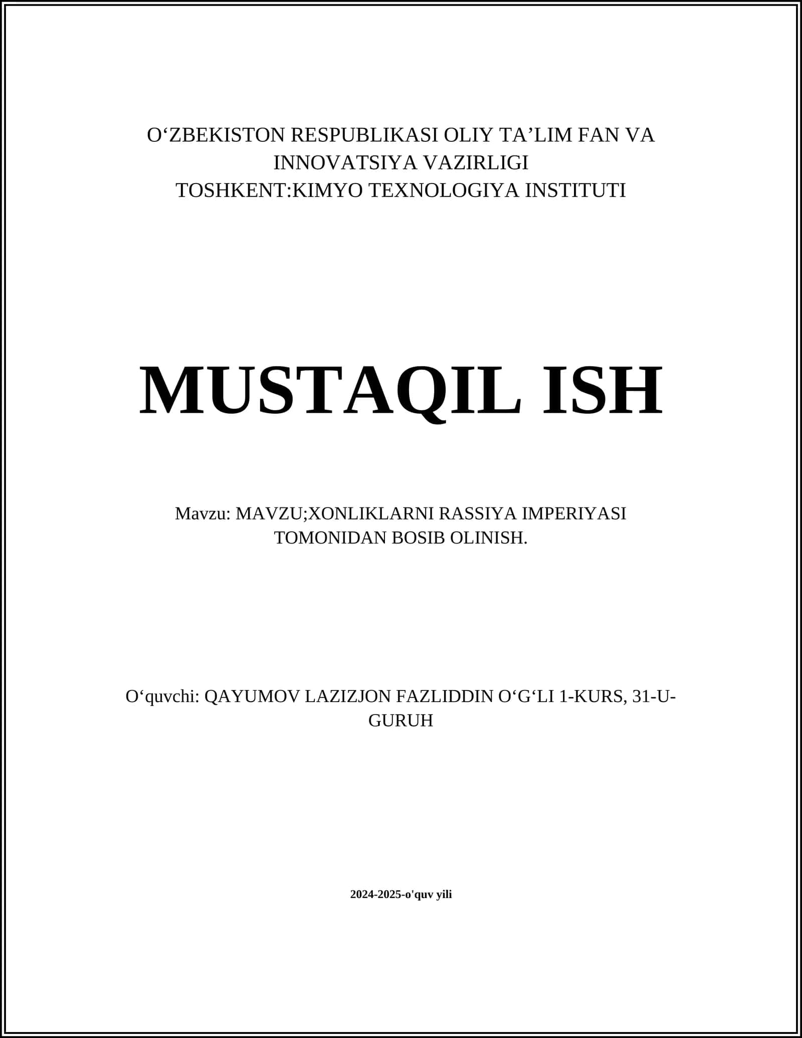 Xonliklarni Rossiya imperiyasi tomonidan bosib olish
