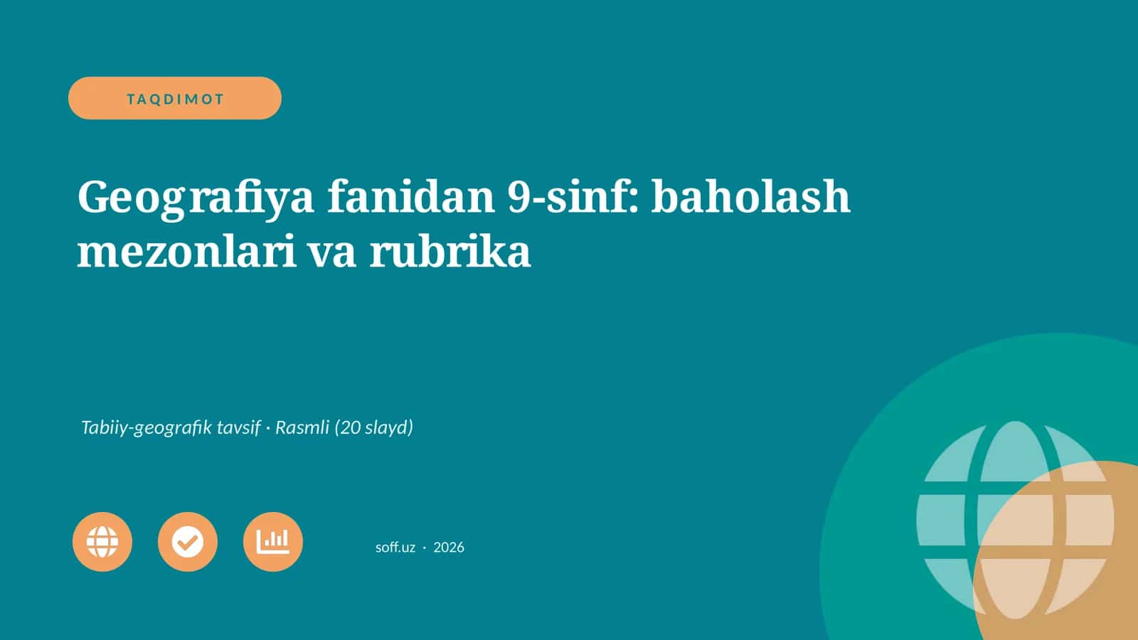 Geografiya fanidan 9-sinf: baholash mezonlari va rubrika