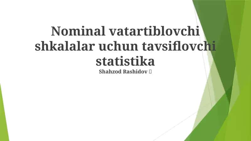 Nominal vatartiblovchi shkalalar uchun tavsiflovchi statistika