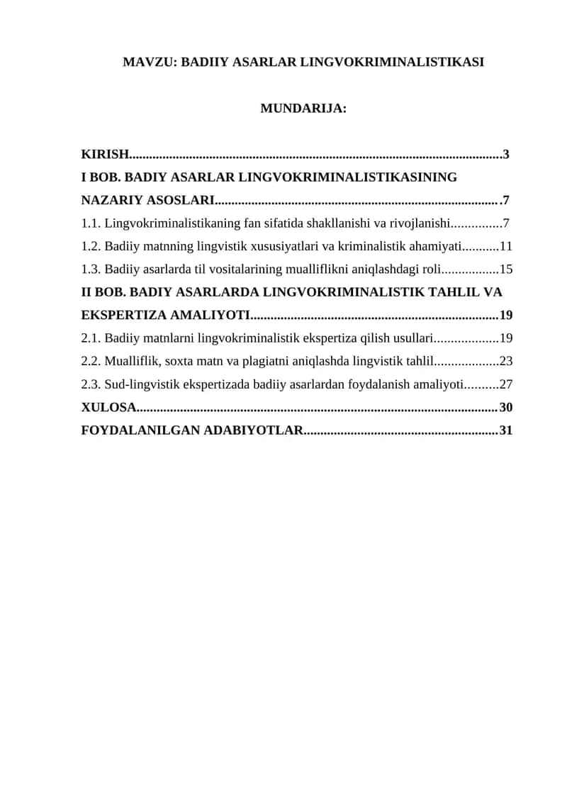 BADIY ASARLAR LINGVOKRIMINALISTIKASI
