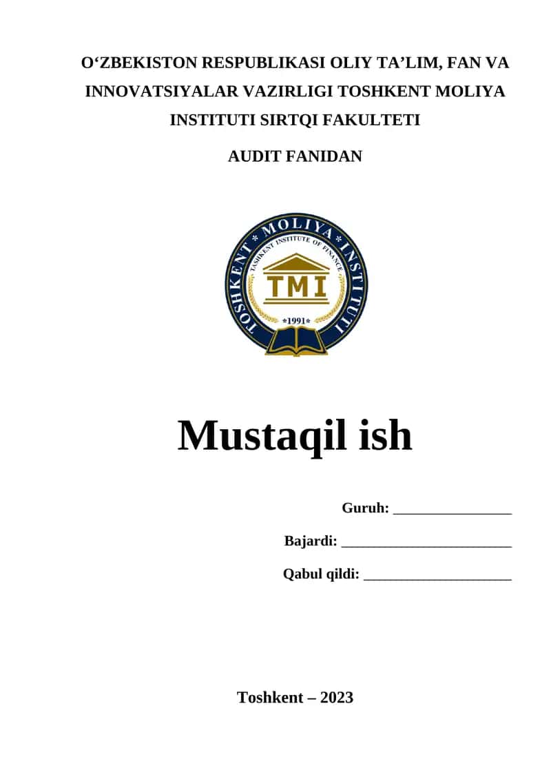 Auditorlik tashkilotlari tomonidan mijozlarni tanlab olish