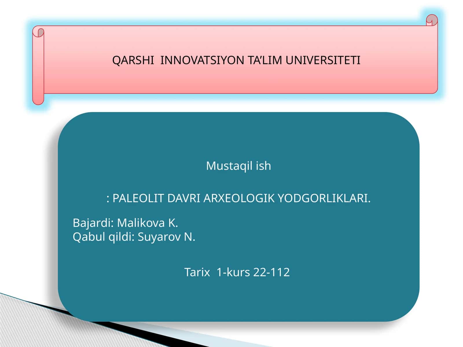 Paleolit Davri Arxeologik Yodgorliklari