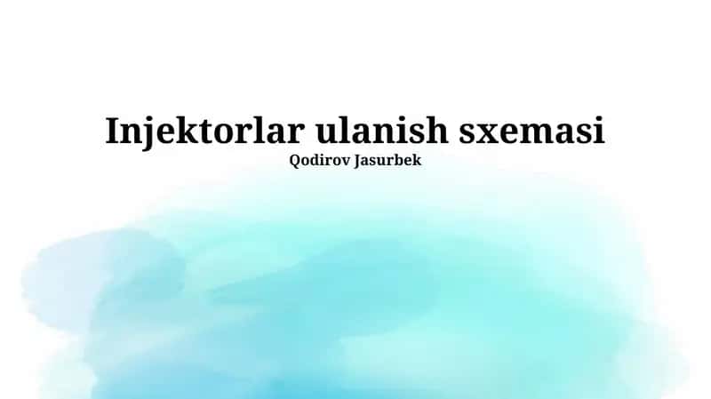 Injektorlar ulanish sxemasi