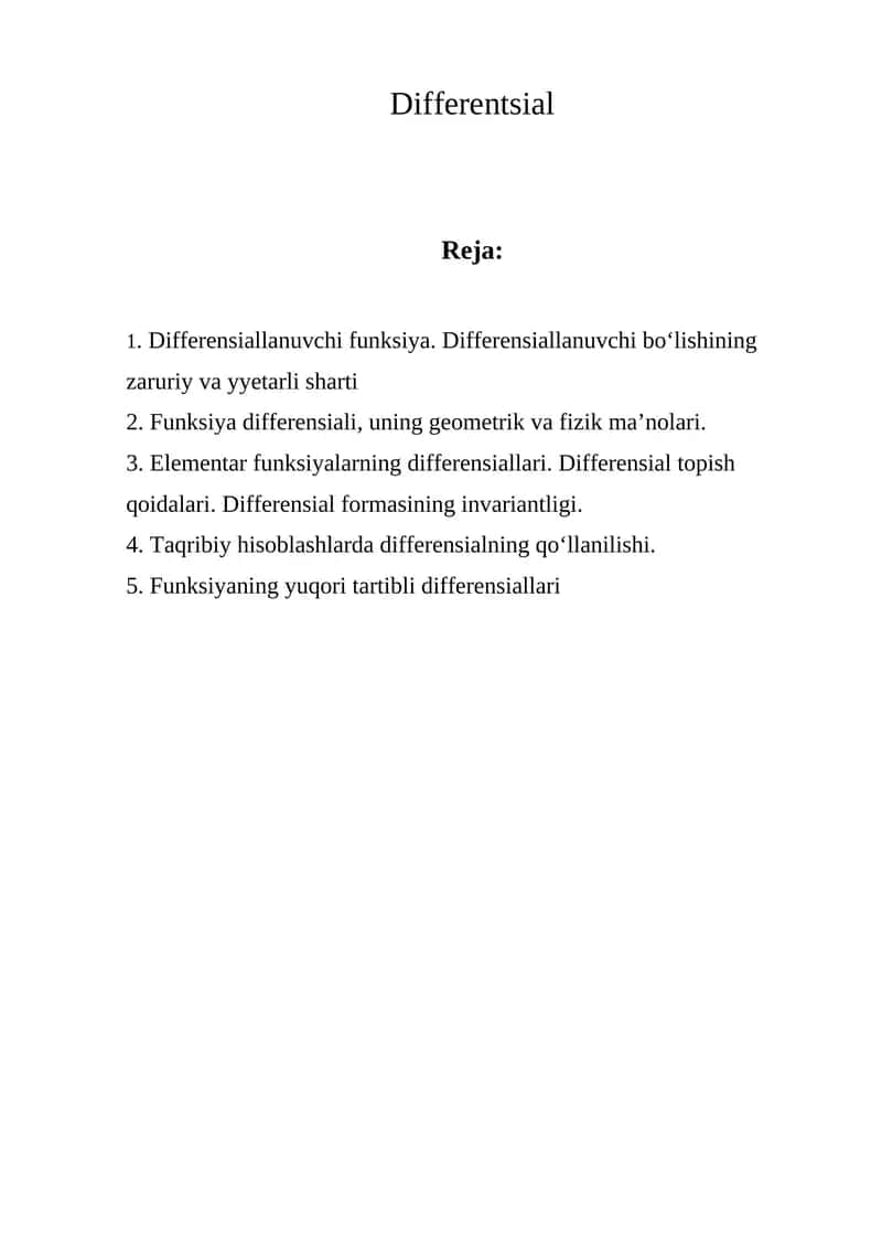 Differentsial