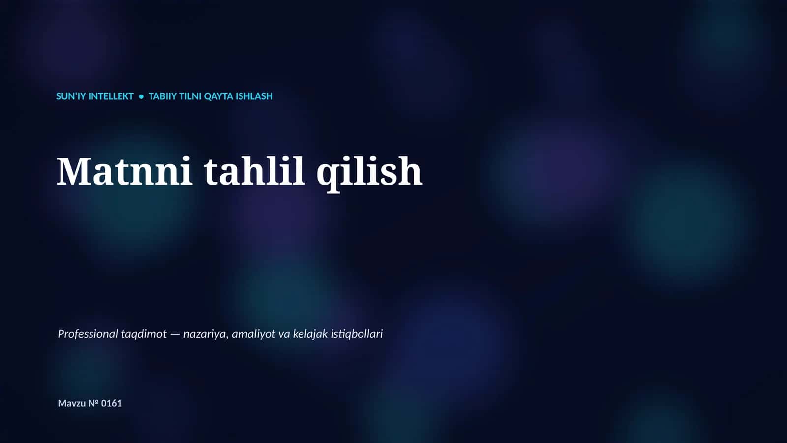 Tabiiy tilni qayta ishlash