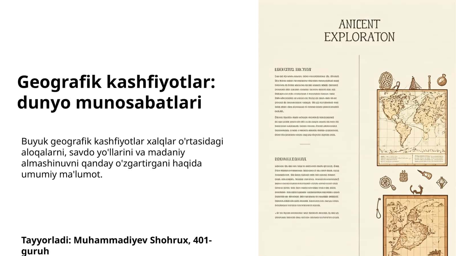 Geografik kashfiyotlar: dunyo munosabatlari