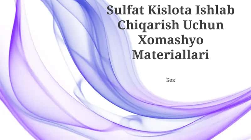 Oltingugurt Sulfat Kislota Ishlab Chiqarish Uchun Xomashyo Materiallari