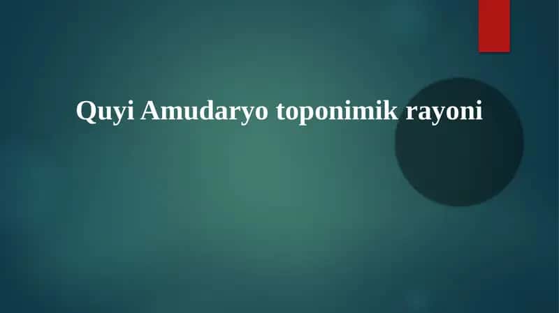 Quyi Amudaryo toponimikrayoni