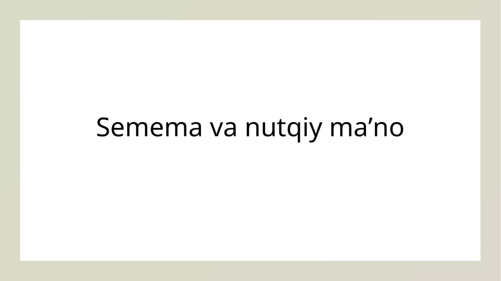 Semema va nutqiy maʼno