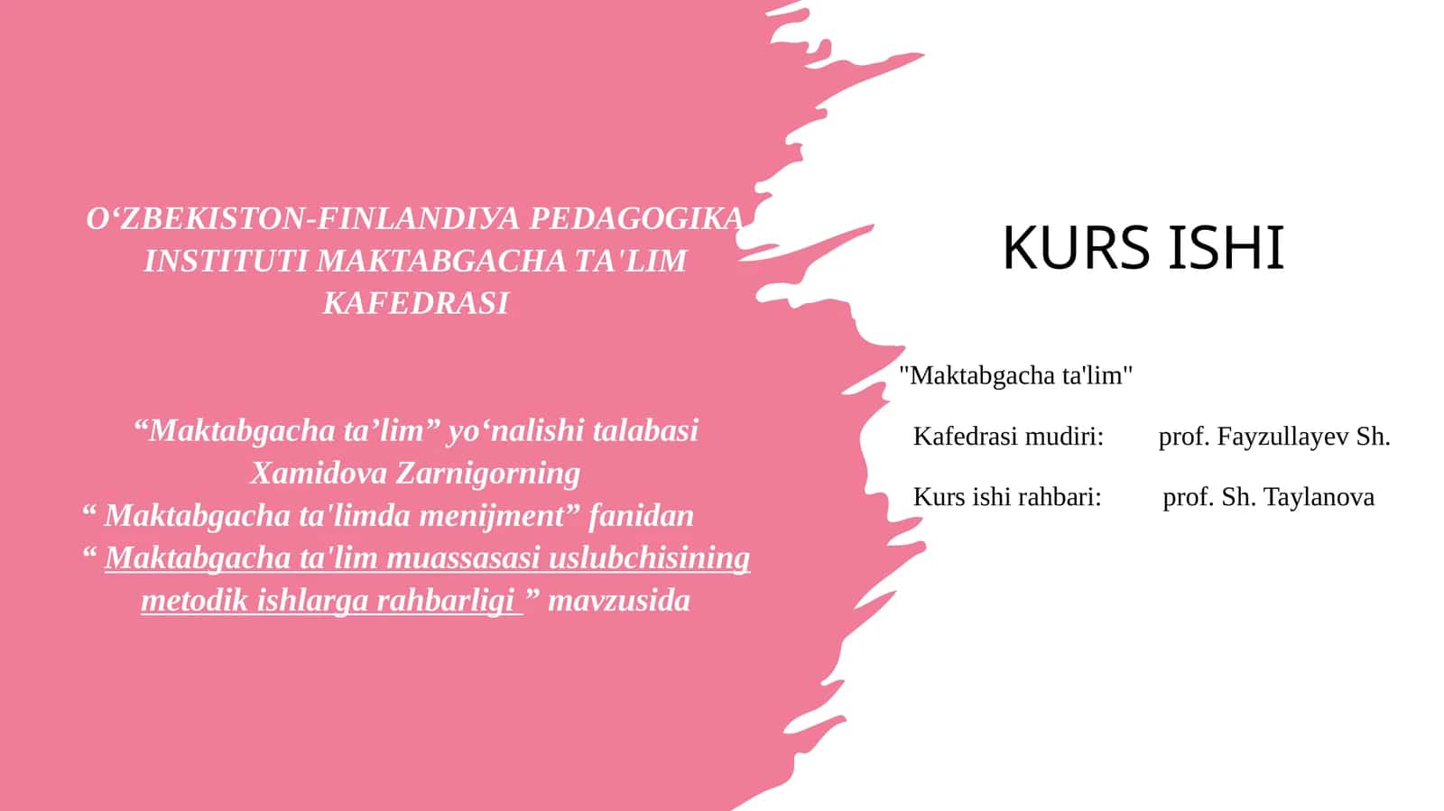 Maktabgachata'limmuassasasiuslubchisiningmetodikishlargarahbarligi