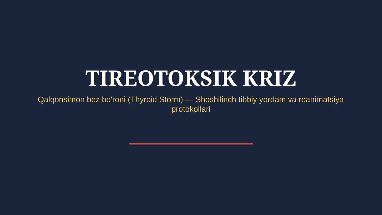 Tireotoksik kriz — 15 slaydli tibbiy taqdimot