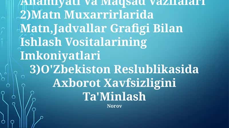 Iakt Tizimlari Fanining Ahamiyati Va Maqsad Vazifalari